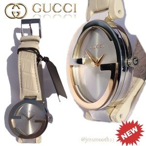 🆕 GUCCI 18k GOLD INTERLOCKING G WATCH